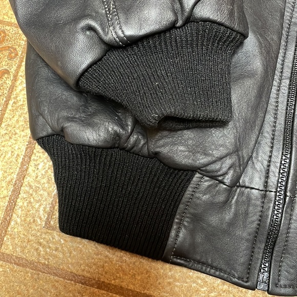 Vintage CSE Girard Leather Bomber Jacket Black Size Small - Picture 2 of 6